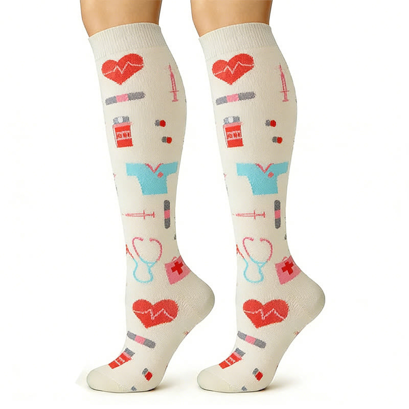 Plusock Medical Print Sweat-wicking Sports Compression Socks(6 Pairs) - image 5