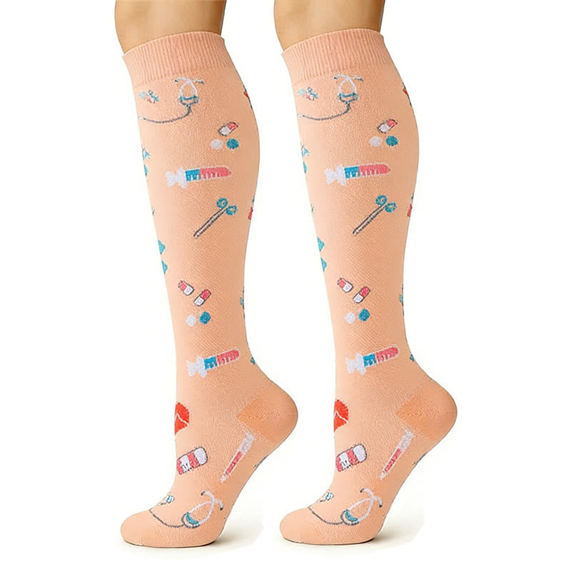 Plusock Medical Print Sweat-wicking Sports Compression Socks(6 Pairs) - image 4