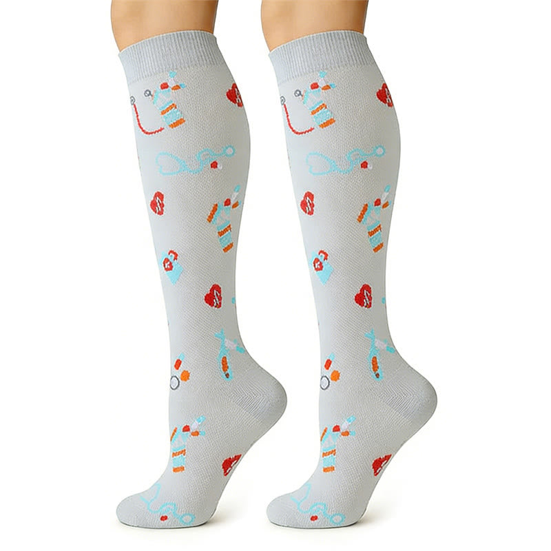 Plusock Medical Print Sweat-wicking Sports Compression Socks(6 Pairs) - image 3