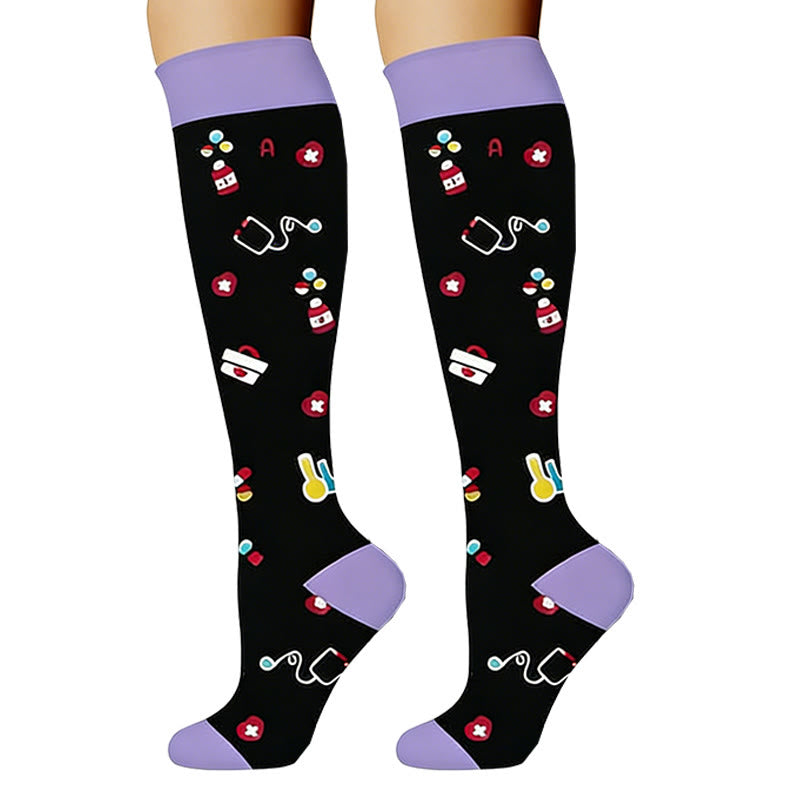 Plusock Medical Print Sweat-wicking Compression Socks(6 Pairs) - image 6