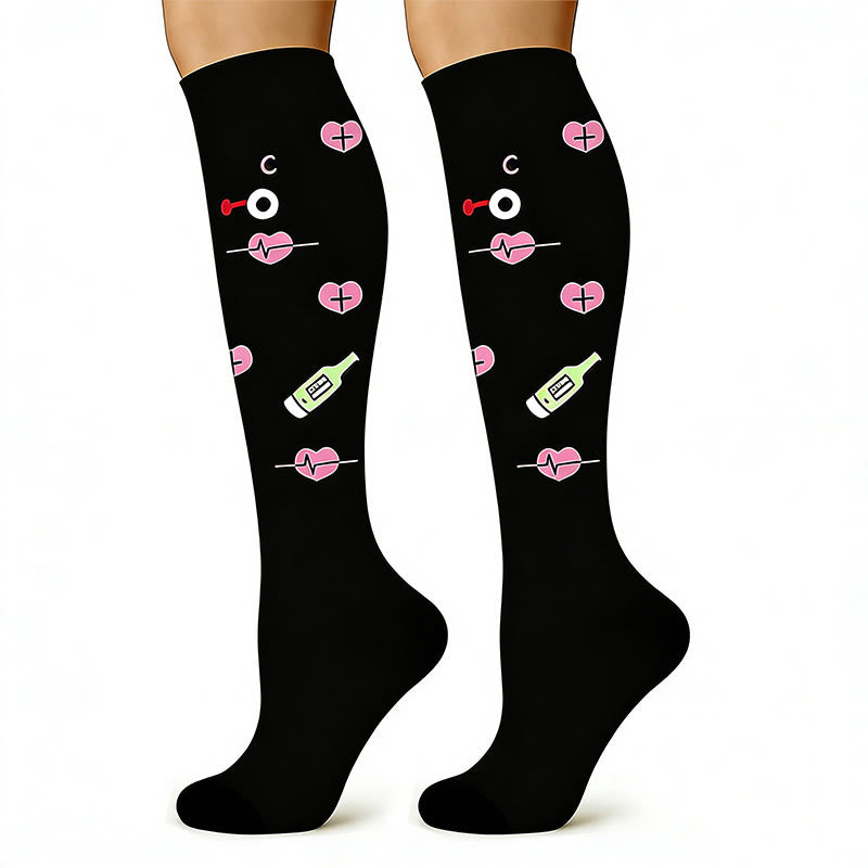 Plusock Medical Print Sweat-wicking Compression Socks(6 Pairs) - image 5