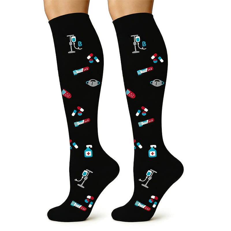 Plusock Medical Print Sweat-wicking Compression Socks(6 Pairs) - image 4