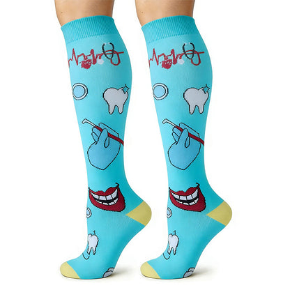Plusock Medical Print Knee High Compression Socks(6 Pairs) - image 6