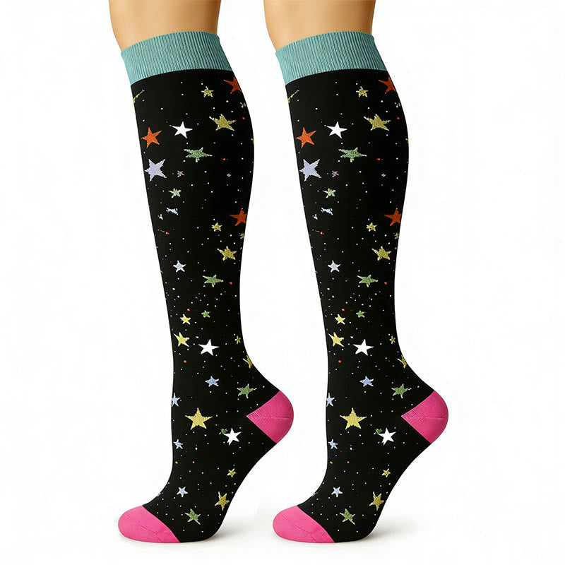 Plusock Cute Pattern Series Compression Socks(7 Pairs) - image 1