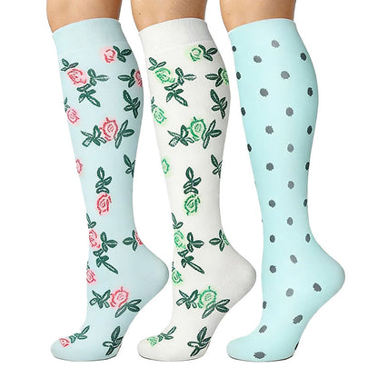 Plusock Flower Polka Dot Compression Socks(3 Pairs) - image 1