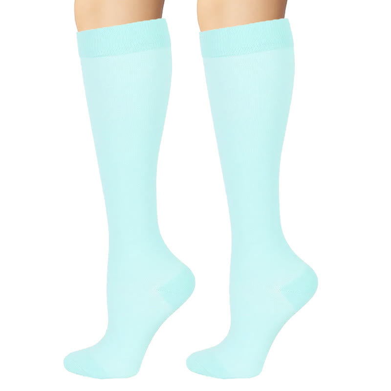 Plusock Blue Green Flower Compression Socks(6 Pairs) - image 4