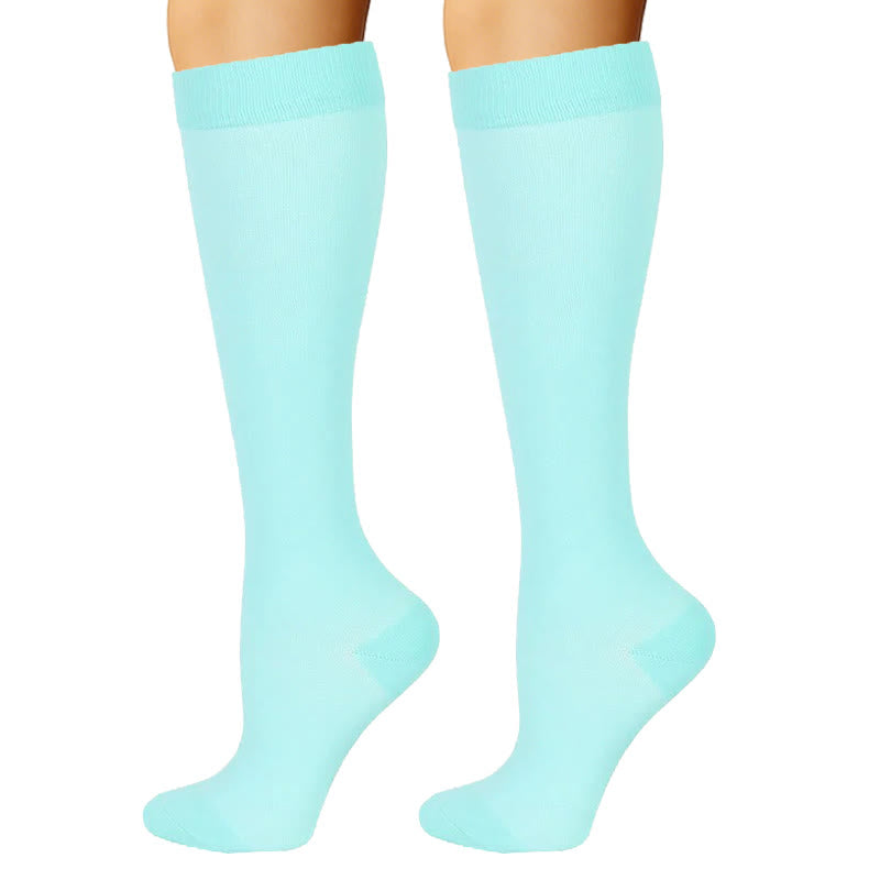 Plusock Blue Green Flower Compression Socks(6 Pairs) - image 3