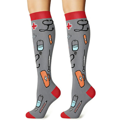 Plusock Medical Print Outdoor Running Compression Socks(6 Pairs) - image 2