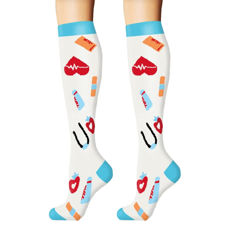 Plusock Medical Print Outdoor Running Compression Socks(6 Pairs) - image 4