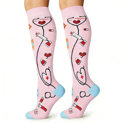 Plusock Medical Print Outdoor Running Compression Socks(6 Pairs) - image 6