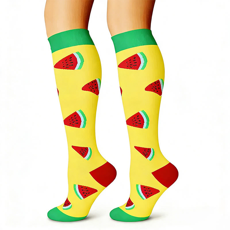 Plusock Animal Fruit Knee High Compression Socks(6 Pairs) - image 7