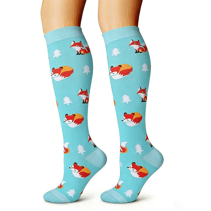 Plusock Animal Fruit Knee High Compression Socks(6 Pairs) - image 6