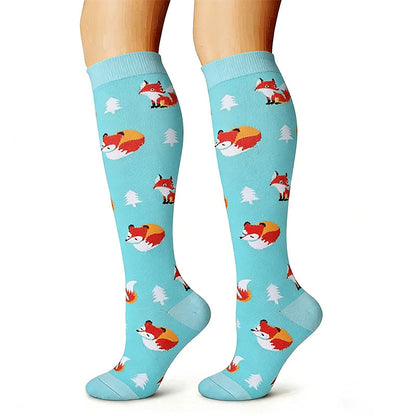 Plusock Animal Fruit Knee High Compression Socks(6 Pairs) - image 6