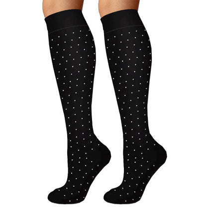 Plusock Heart Polka Dot Stripes Compression Socks(6 Pairs) - image 1