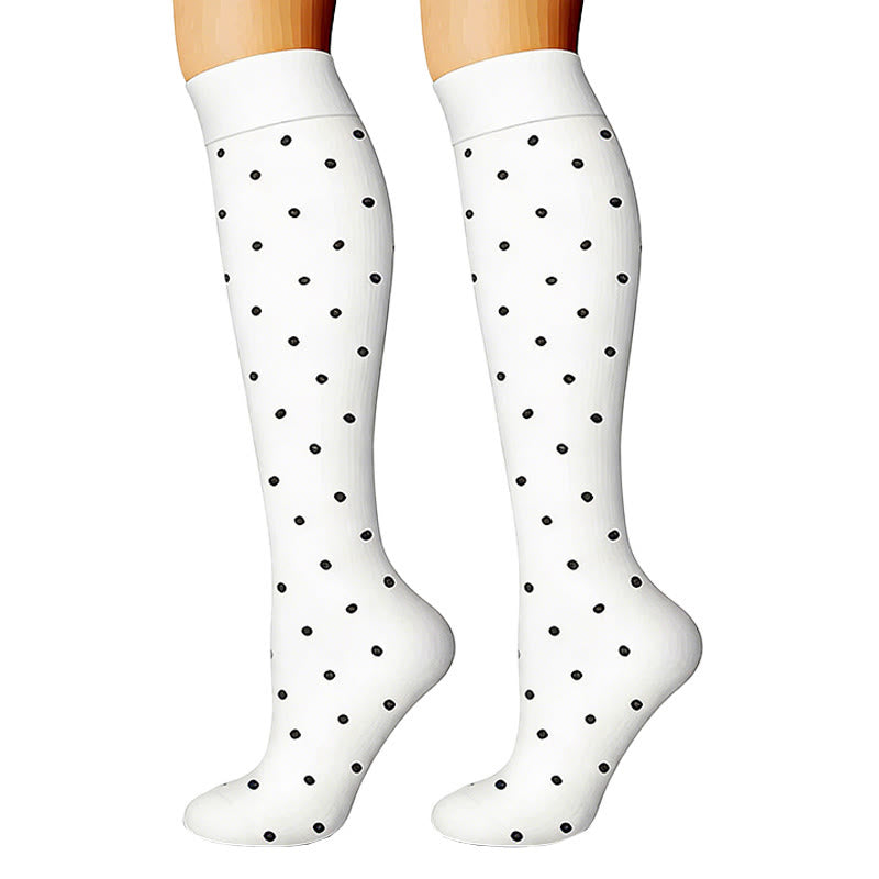 Plusock Heart Polka Dot Stripes Compression Socks(6 Pairs) - image 2