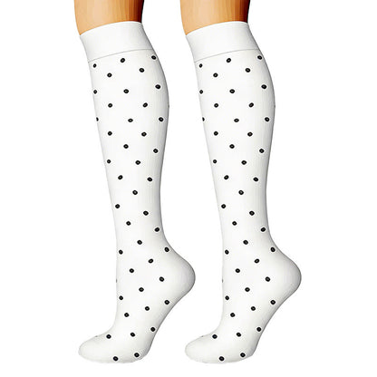 Plusock Heart Polka Dot Stripes Compression Socks(6 Pairs) - image 2