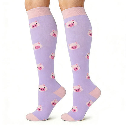 Plusock Pig Corgi Fox Unicorn Compression Socks(4 Pairs) - image 2