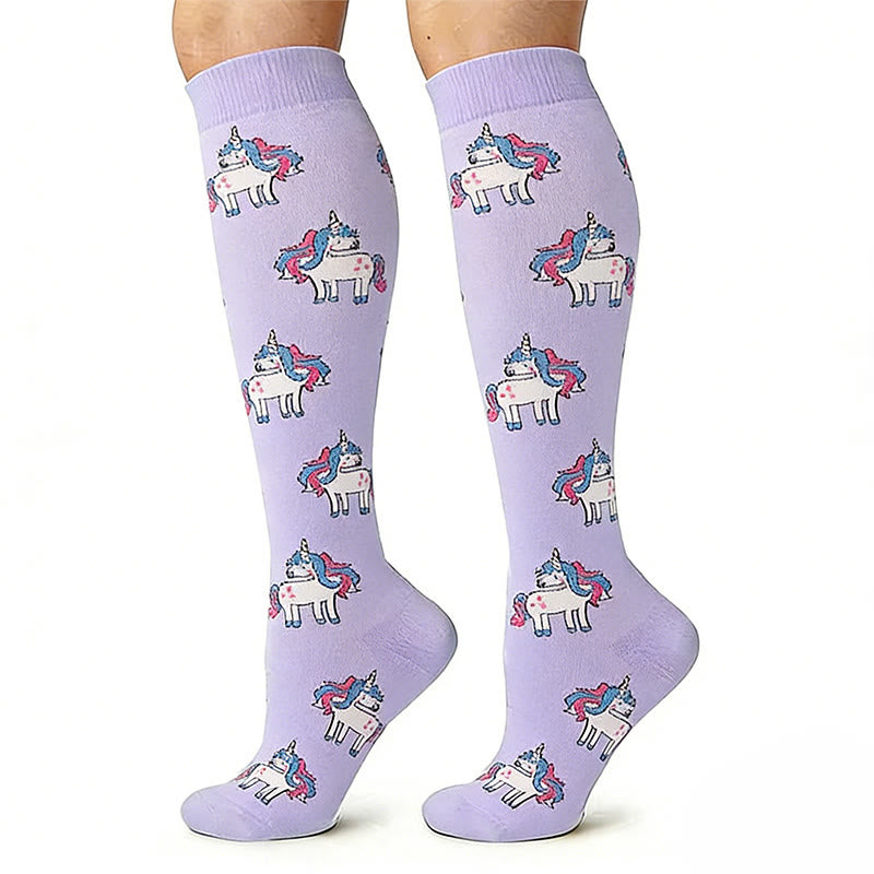 Plusock Pig Corgi Fox Unicorn Compression Socks(4 Pairs) - image 3