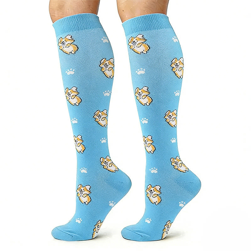 Plusock Pig Corgi Fox Unicorn Compression Socks(4 Pairs) - image 4