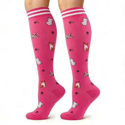 Plusock Pig Corgi Fox Unicorn Compression Socks(4 Pairs) - image 5