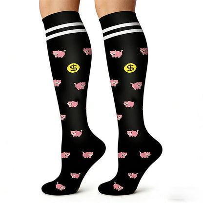 Plusock Colorful Animal Patterns Compression Socks(5 Pairs) - image 1