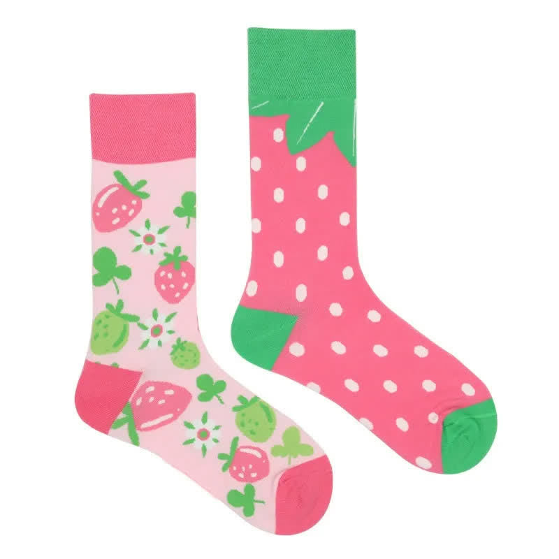 Plusock Playful Strawberry Patch Quarter Socks - image 1