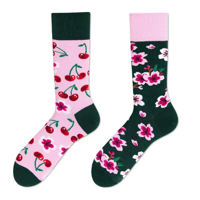 Plusock Cherry Floral Quarter Socks - image 1