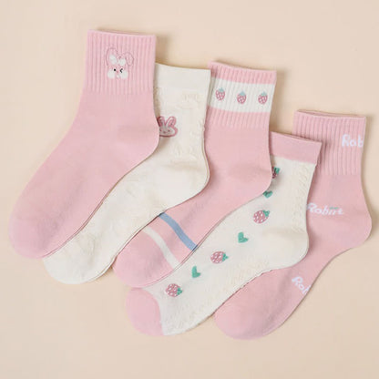 Plusock Easter Bunny Cotton Quarter Socks(5 Pairs) - image 3