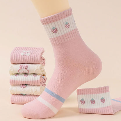 Plusock Easter Bunny Cotton Quarter Socks(5 Pairs) - image 1