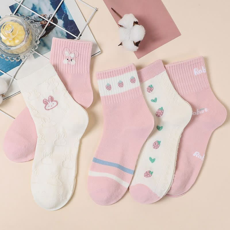 Plusock Easter Bunny Cotton Quarter Socks(5 Pairs) - image 2