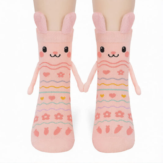 Plusock Sweetheart Rabbit Ear Quarter Socks(2 Pairs) - Pink - EU35-42(US2-8.5) - image 0