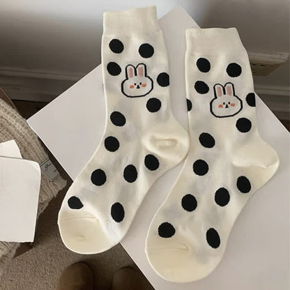 Plusock Polka Dot Rabbit Quarter Socks(4 Pairs) - image 5