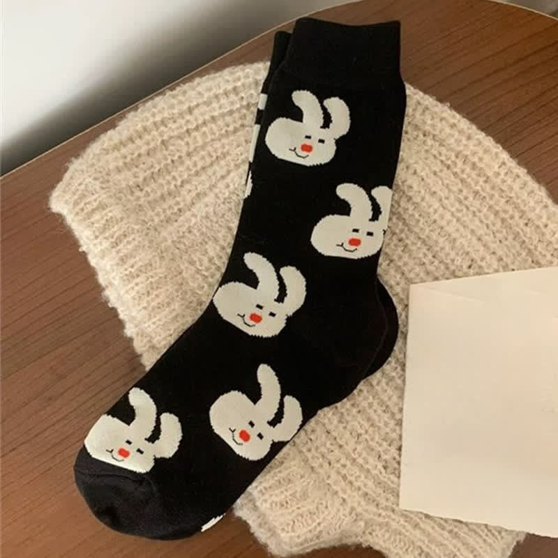 Plusock Polka Dot Rabbit Quarter Socks(4 Pairs) - image 6