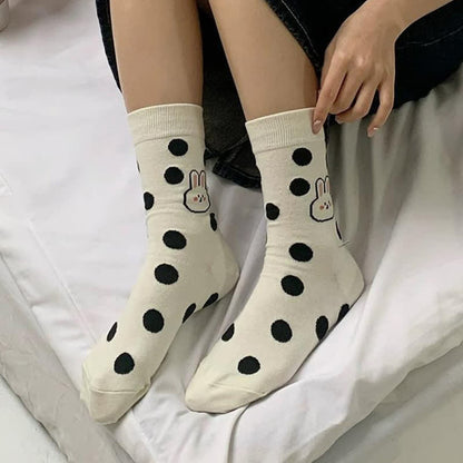 Plusock Polka Dot Rabbit Quarter Socks(4 Pairs) - image 2