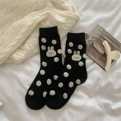 Plusock Polka Dot Rabbit Quarter Socks(4 Pairs) - image 7
