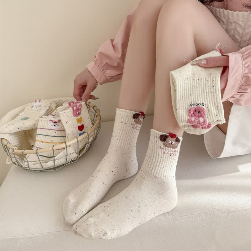 Plusock Cozy Bunny Quarter Socks(5 Pairs) - image 1
