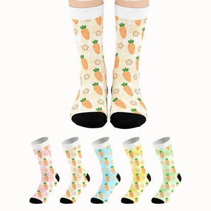 Plusock Carrot Print Quarter Socks(2 Pairs) - image 0