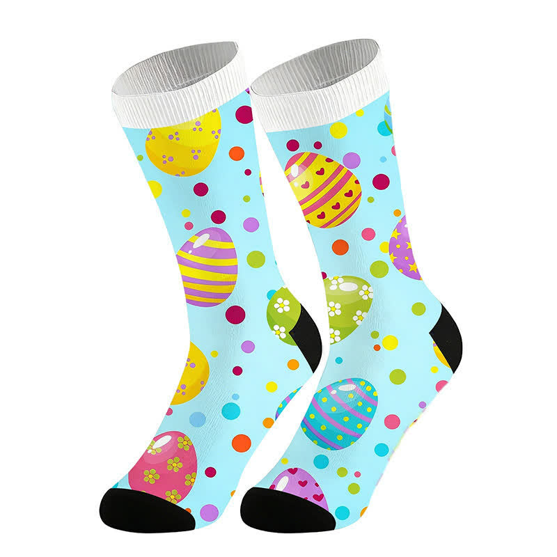 Plusock Pastel Easter Egg Quarter Socks - Blue - EU36-44(US3-11) - image 2