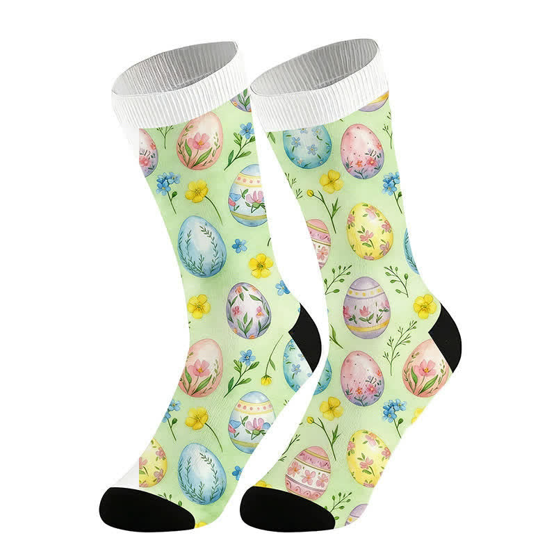 Plusock Pastel Easter Egg Quarter Socks(2 Pairs) - Green - EU36-44(US3-11) - image 4