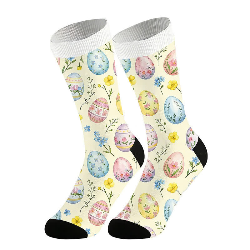 Plusock Pastel Easter Egg Quarter Socks(2 Pairs) - Beige - EU36-44(US3-11) - image 2