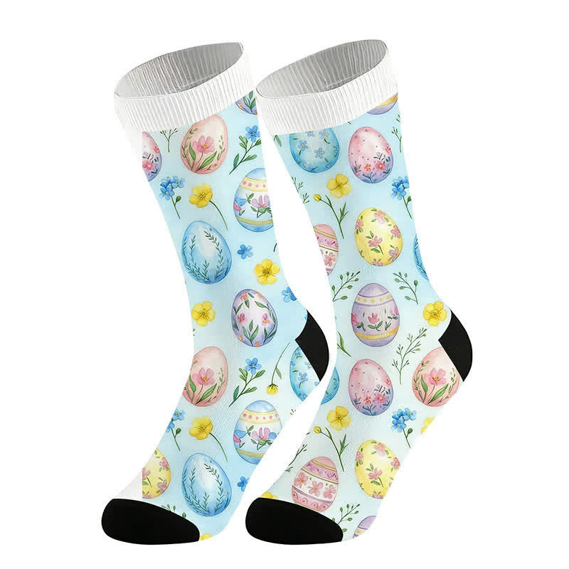 Plusock Pastel Easter Egg Quarter Socks(2 Pairs) - Blue - EU36-44(US3-11) - image 3