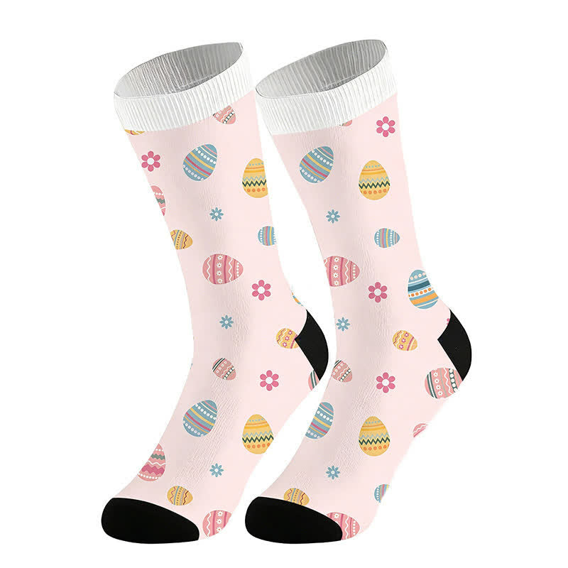 Plusock Easter Egg Floral Quarter Socks(2 Pairs) - Pink - EU36-44(US3-11) - image 4