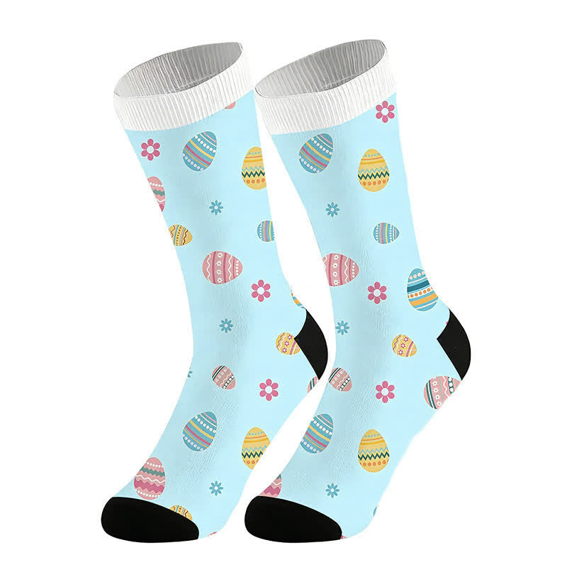 Plusock Easter Egg Floral Quarter Socks(2 Pairs) - Blue - EU36-44(US3-11) - image 6