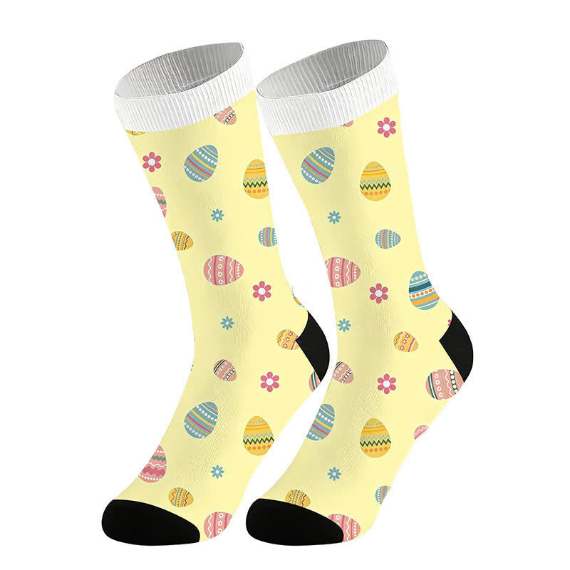Plusock Easter Egg Floral Quarter Socks(2 Pairs) - Yellow - EU36-44(US3-11) - image 2