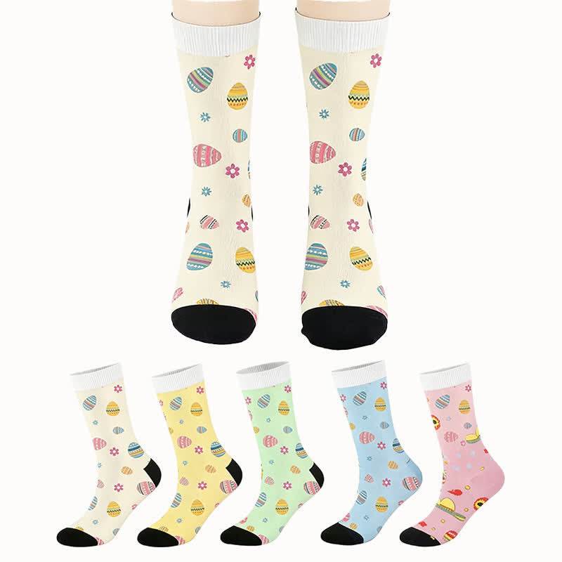 Plusock Easter Egg Floral Quarter Socks(2 Pairs) - image 0