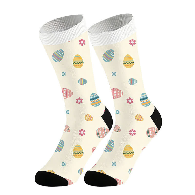 Plusock Easter Egg Floral Quarter Socks(2 Pairs) - White - EU36-44(US3-11) - image 5