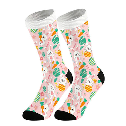 Plusock Easter Bunny Print Quarter Socks(2 Pairs) - Pink - EU36-44(US3-11) - image 4