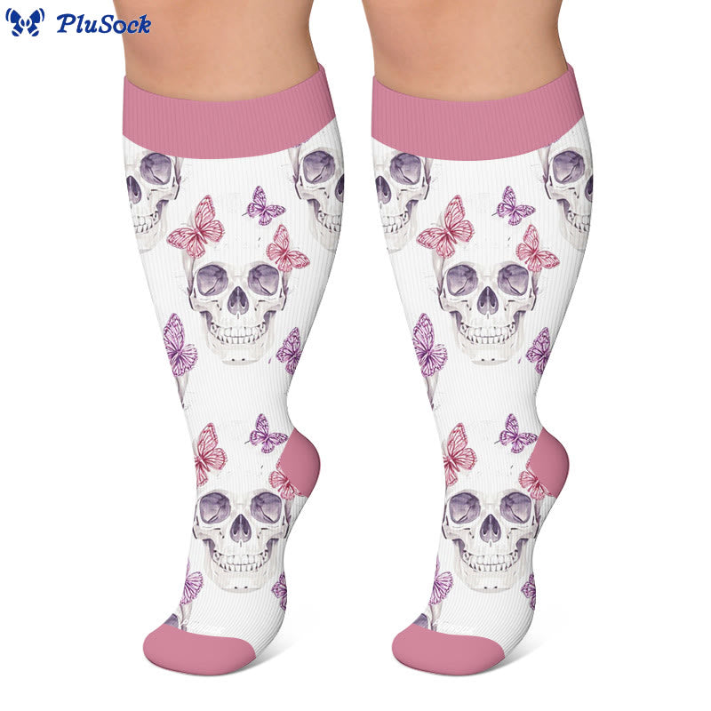 Plusock Plus Size Chic Skul Compression Socks - image 2