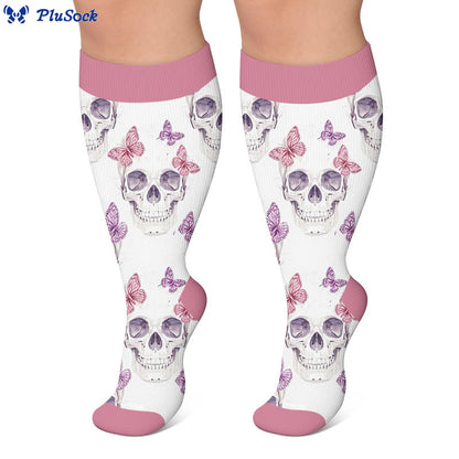 Plusock Plus Size Chic Skul Compression Socks - image 2
