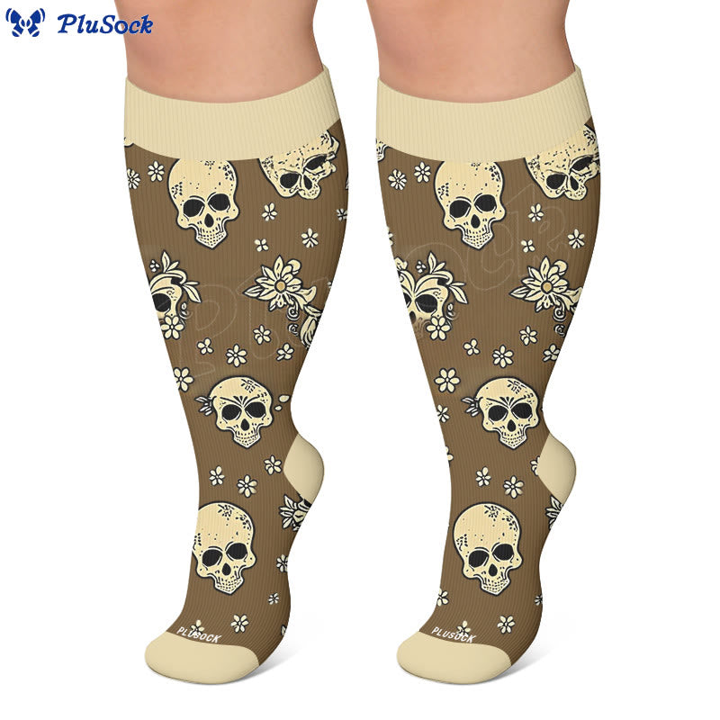 Plusock Plus Size Chic Skul Compression Socks - image 3